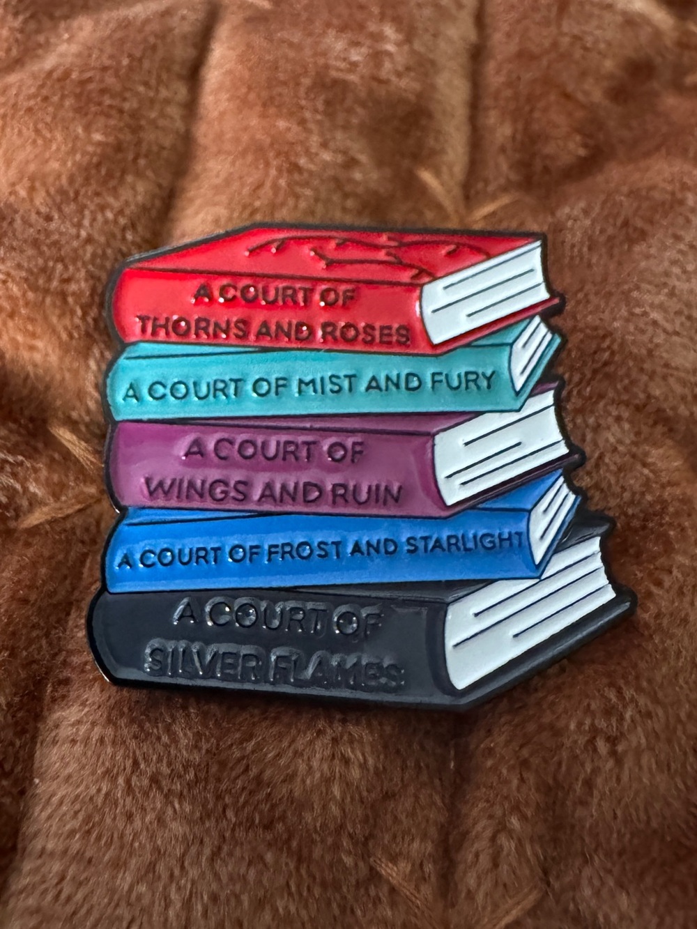 ACOTAR Sarah J Maas Book Stack Enamel Pin NWT